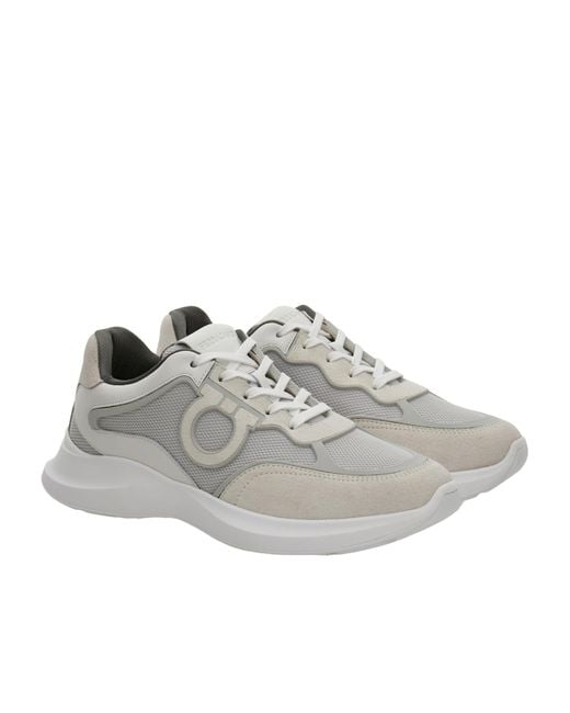 Ferragamo Gray Gancini Sneakers for men