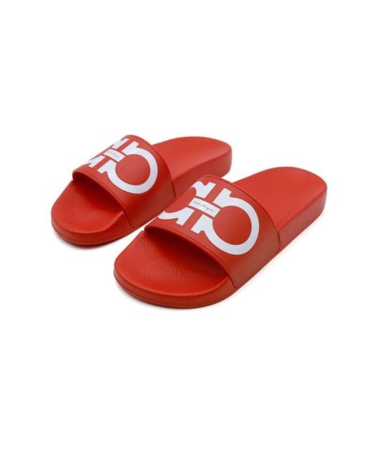 Ferragamo Red Logo Sandals