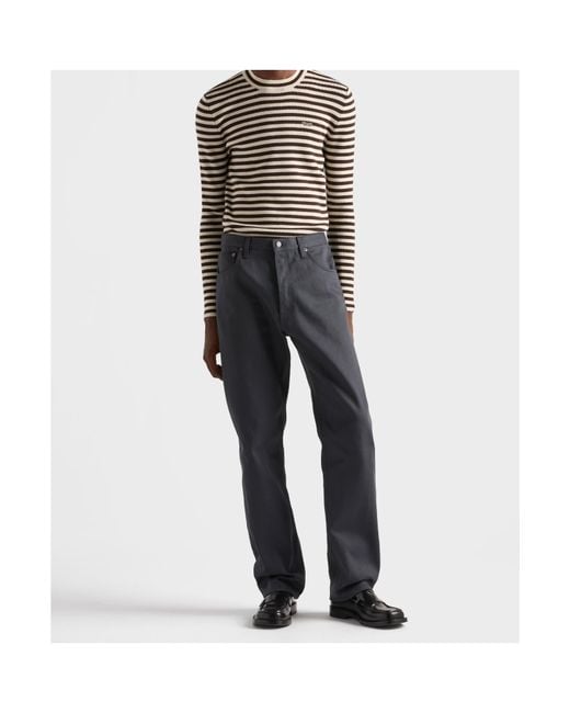 Prada Gray Regular Raw Denim Jeans for men