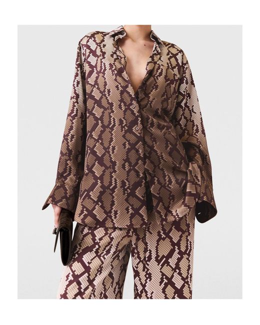 Stella McCartney Brown Printed Oversized Shirt
