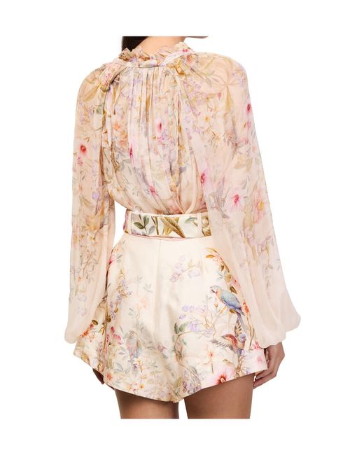 Zimmermann Pink Rebellion Billowing Blouse