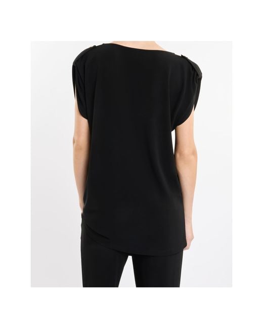 Fay Black Cap Sleeve Top
