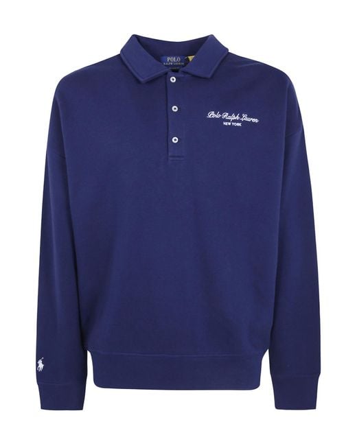 Polo Ralph Lauren Blue Knit Pullover Sweatshirt for men