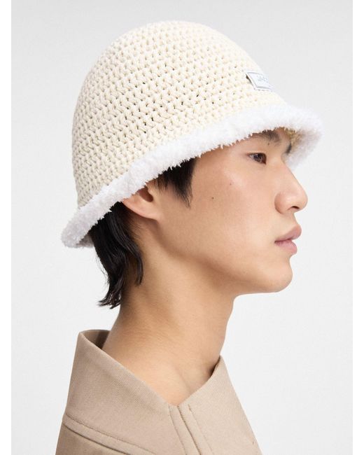Jacquemus White Le Bob Bordino Cable Knit Bucket Hat for men