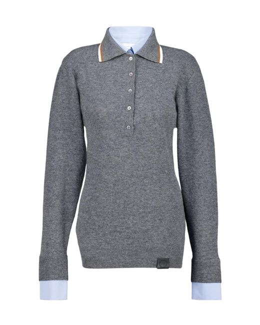 Stella McCartney Gray Logo Patch Polo Jumper