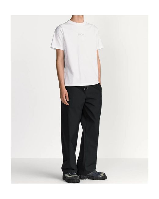 Dior White Short-Sleeved Crew Neck T-Shirt for men