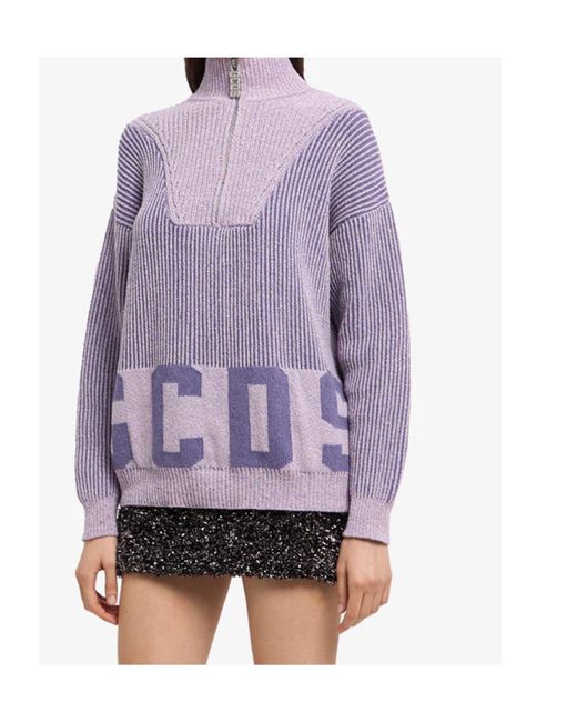 Gcds Purple Half-Zip Jumper