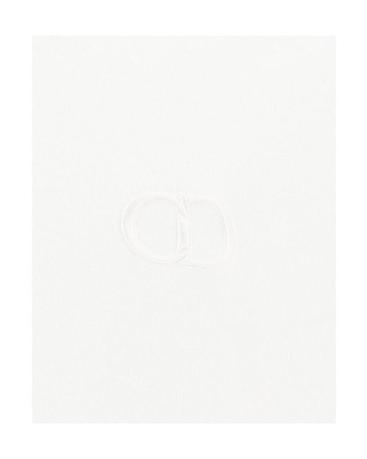Dior White Homme Logo Detailed Crewneck T-Shirt for men