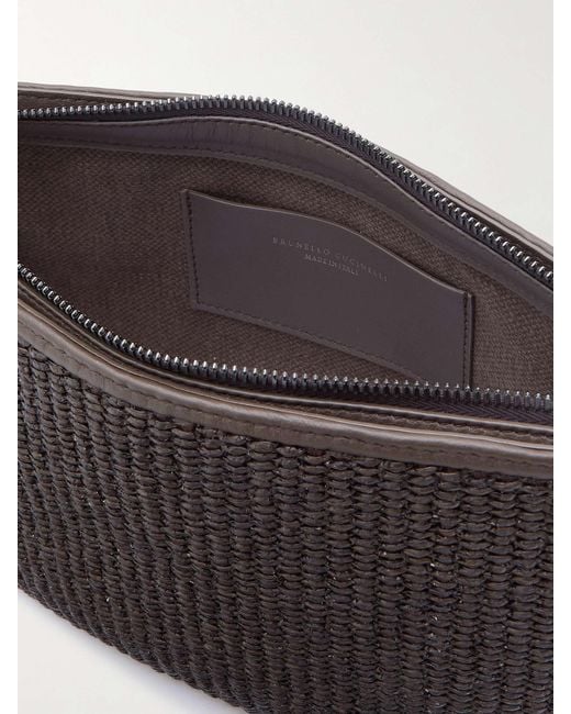 Brunello Cucinelli Brown Monili-Detail Interwoven Shoulder Strap