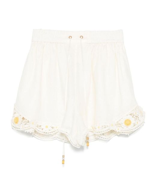 Zimmermann White Everley Shorts