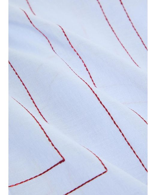 Totême  Blue Cotton-Blend Pyjama Shirt
