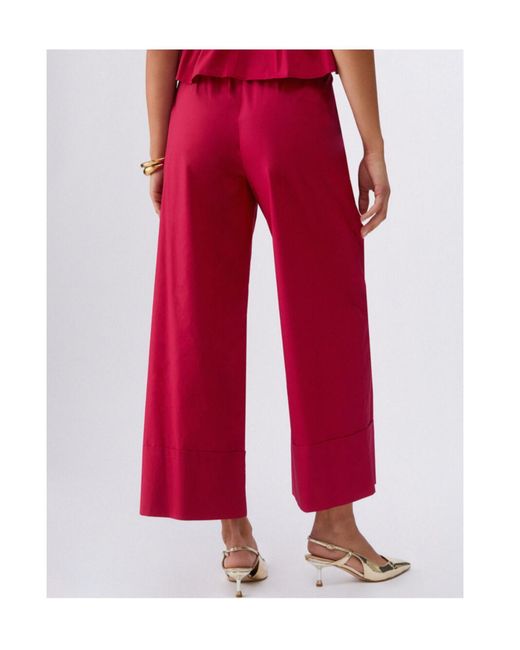 Liu Jo Red Pleated Wide-Leg Pants