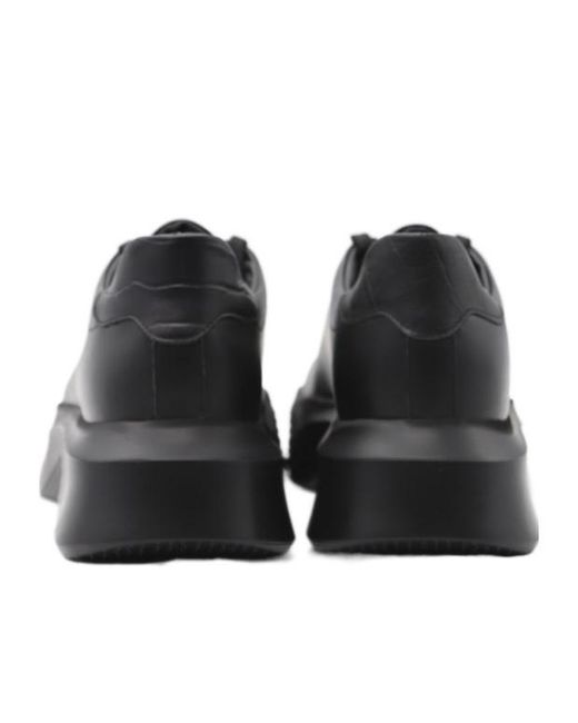 Giuliano Galiano Black Leather Lace Up Trainers for men