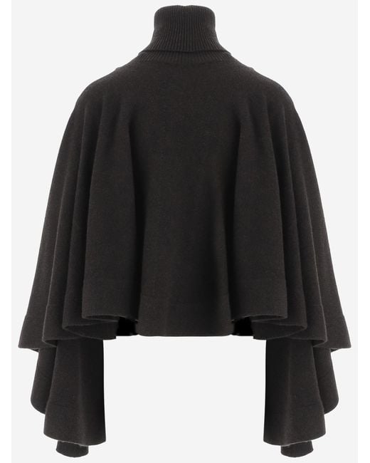 Jacquemus Black Draped High-Neck Knitted Sweater