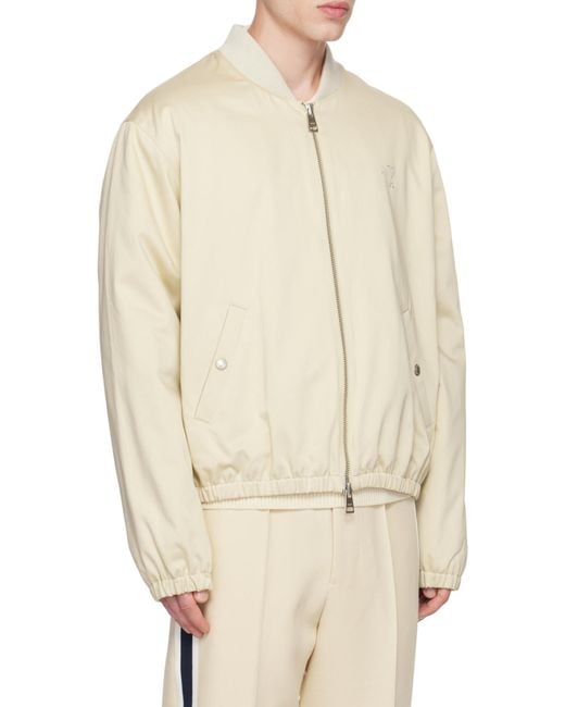 AMI Natural Ami De Coeur Zipped Bomber Jacket for men