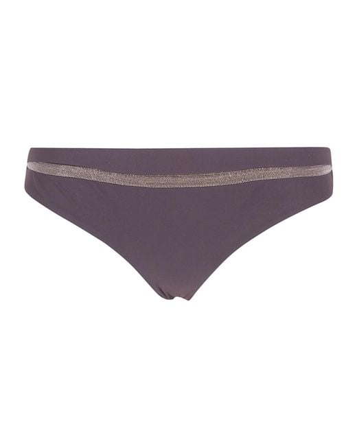 Brunello Cucinelli Purple Embellished Swimsuit Bottoms