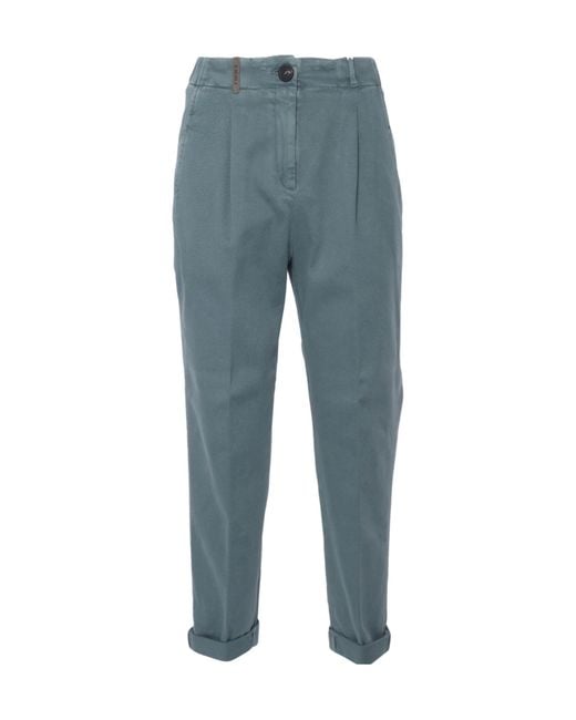 Peserico Blue Belt Loops Slacks