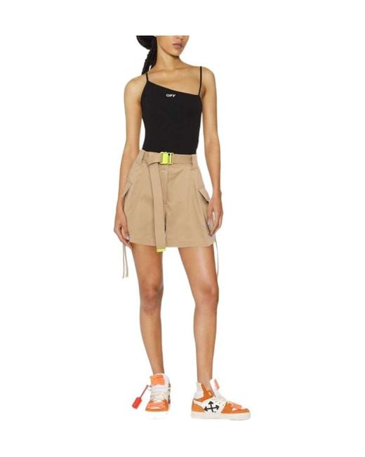 Off-White c/o Virgil Abloh Natural Gabardine Cargo Shorts