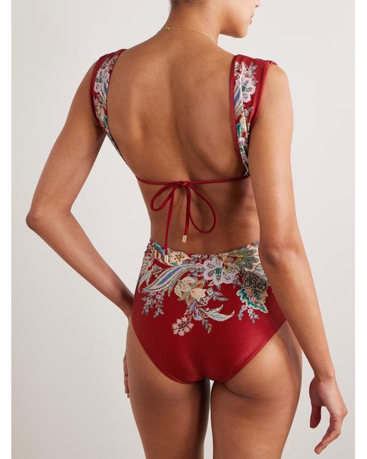 Zimmermann Red Rhiannon Swimsuit