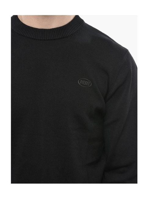 DIESEL Black Long-Sleeved Crew Neck Sweatshirt for men