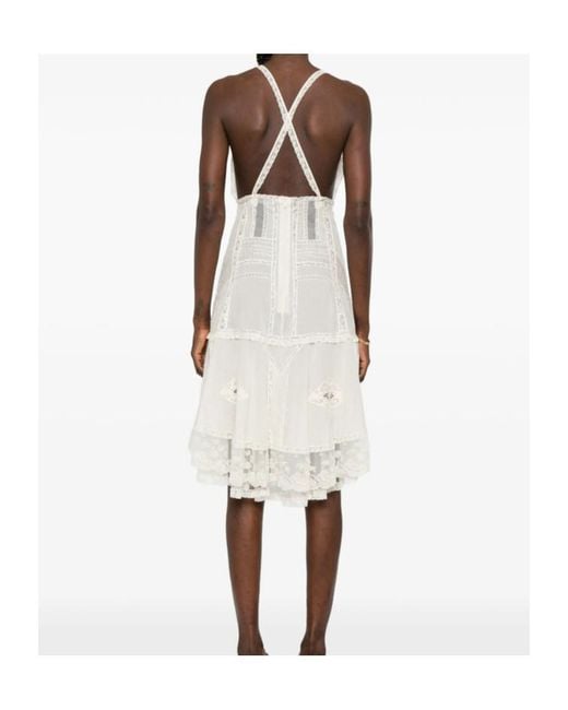 Ermanno Scervino White Lace-Detail Mini Dress