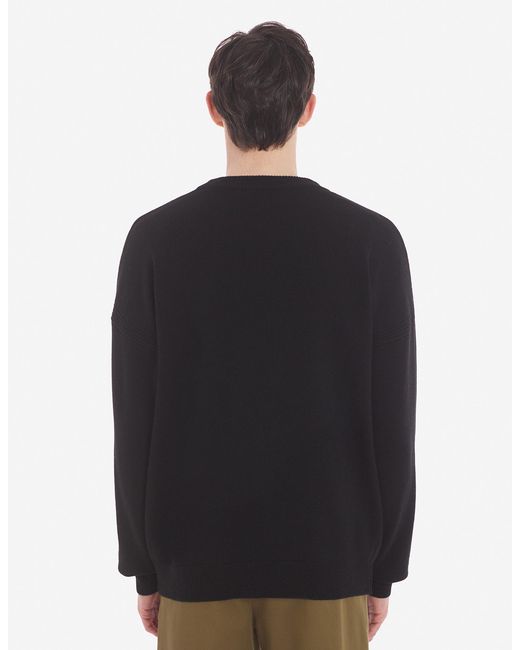Maison Kitsuné Blue Maison Kitsuné Fox Intarsia-Knit Crewneck Jumper for men