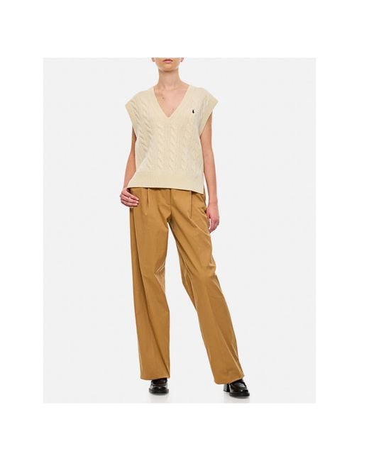 Polo Ralph Lauren Natural Sleeveless Knitted Sweater