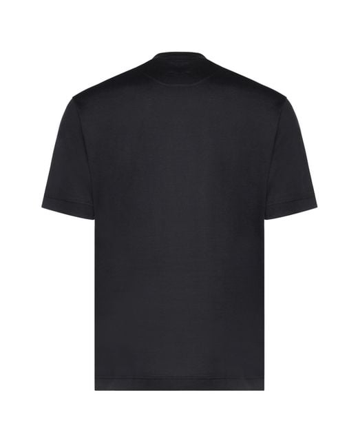 Eleventy Black Crew-Neck T-Shirt for men