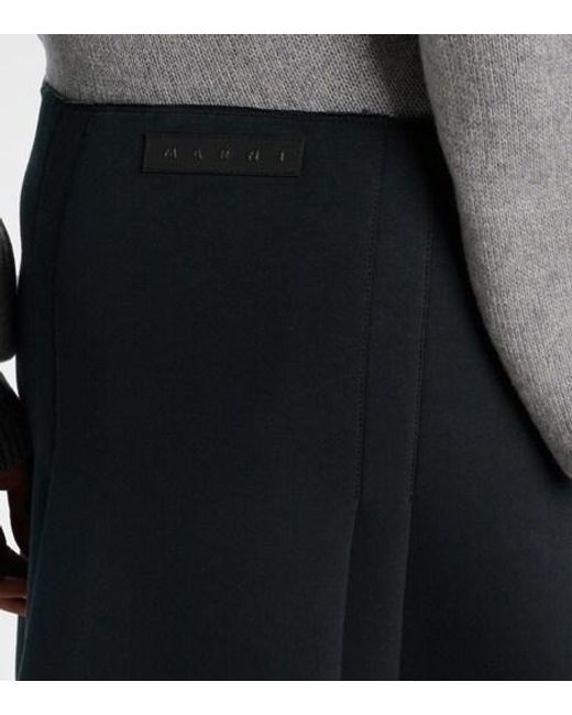 Marni Black Tiered Cotton-Blend Midi Skirt