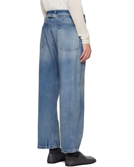 Maison Margiela Blue High-Waist Distressed Jeans for men