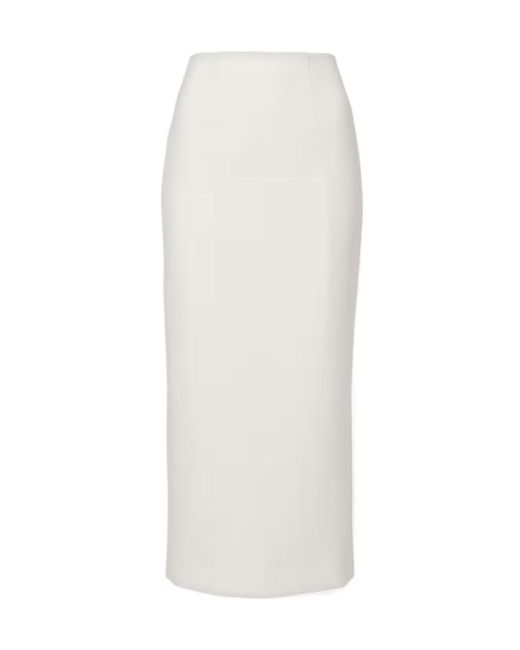 Roland Mouret White Crepe Pencil Skirt