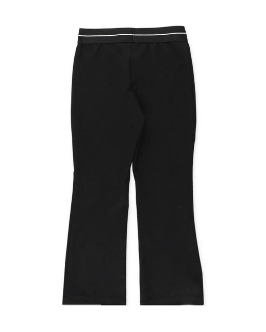 MSGM Black Logo-Waist Flared Jersey Trousers