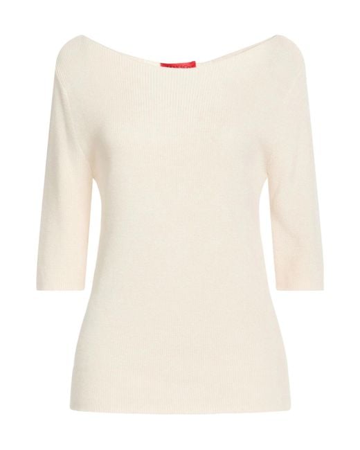 MAX&Co. Natural Solid Color Lightweight Knit Sweater
