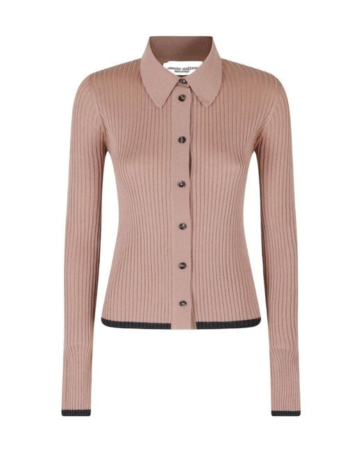 Roberto Collina Pink Ribbed Cardigan