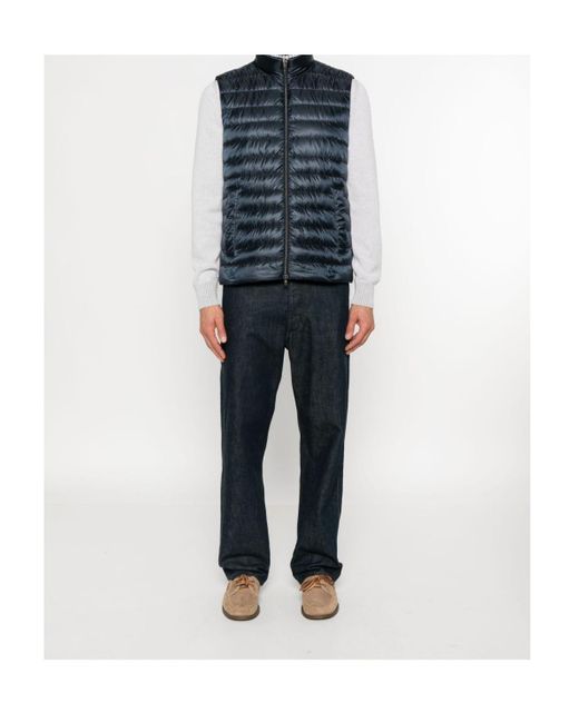 Herno Blue Quilted Zip-Up Vest for men