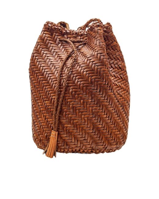 Dragon Diffusion Brown Pompom Double Jump Bucket Bag