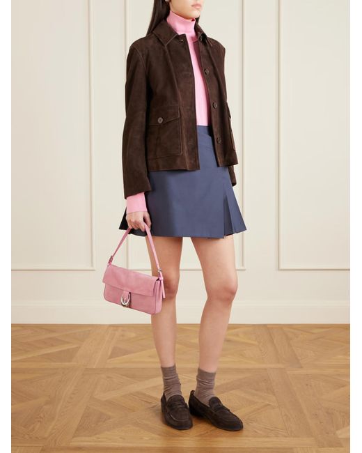 Staud Pink Harlow Buckle Shoulder Bag