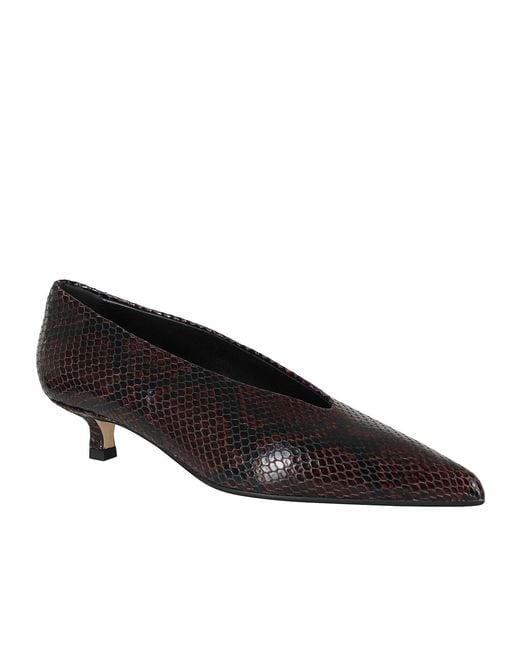 Aeyde Brown Clara Snake-Print Pumps