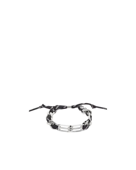 Balenciaga Metallic Bb Icon Lace Bracelet for men