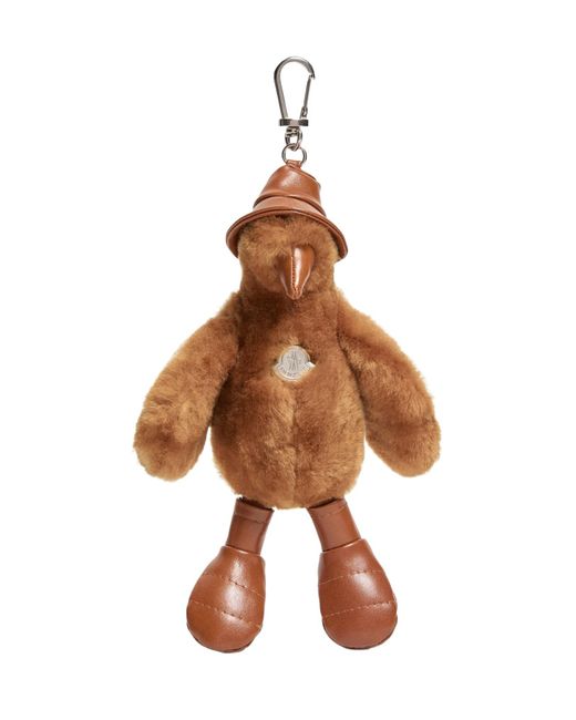 Moncler Brown Duck-Shaped Key Ring for men
