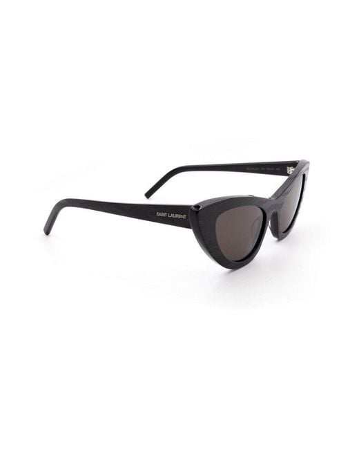 Saint Laurent White Eyewear Sl 213 Lily Cat-Eye Frame Sunglasses