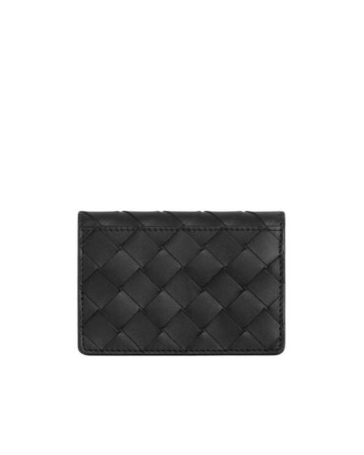 Bottega Veneta Black Intrecciato Business Card Case for men