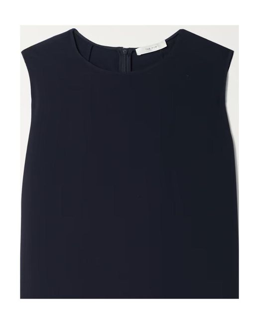 The Row Blue Round Collar Sleeveless Dress