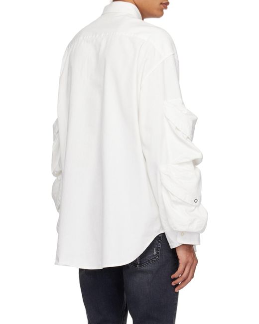R13 White Cargo Pockets Button-Up Shirt