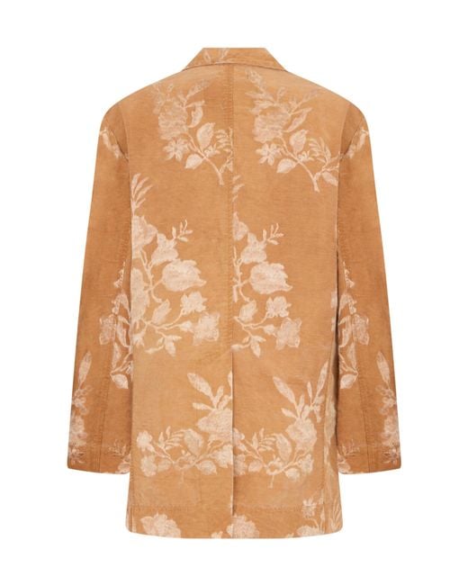 R13 Brown Floral Pattern Blazer
