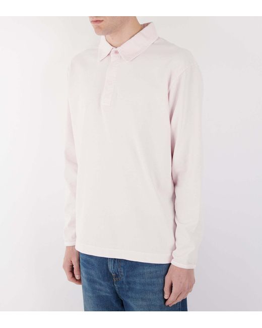 sunflower Pink Long-Sleeved Polo Shirt for men