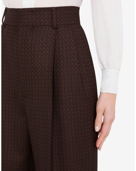 Moschino Brown Belt Loop Wool Casual Pants