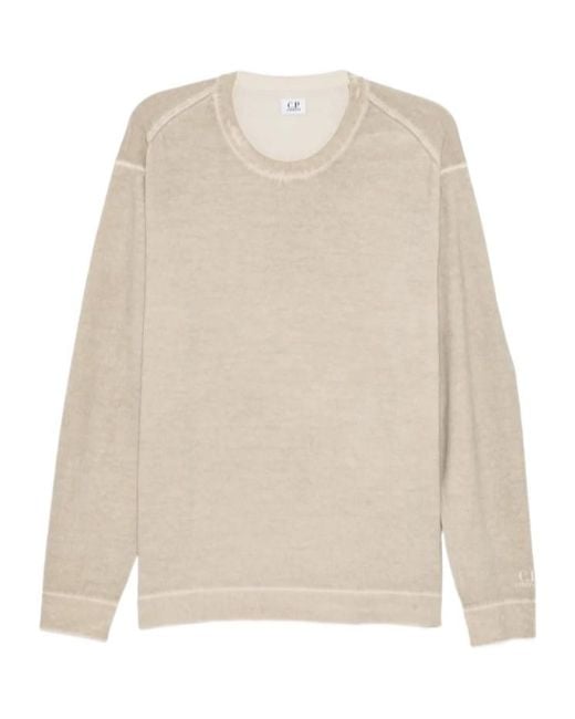 C P Company White Double-Dyed Sweatshirt for men
