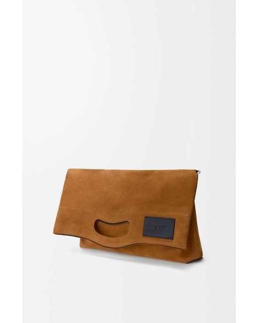 Loewe Brown Bob Folded Tote En Cuir Velours for men