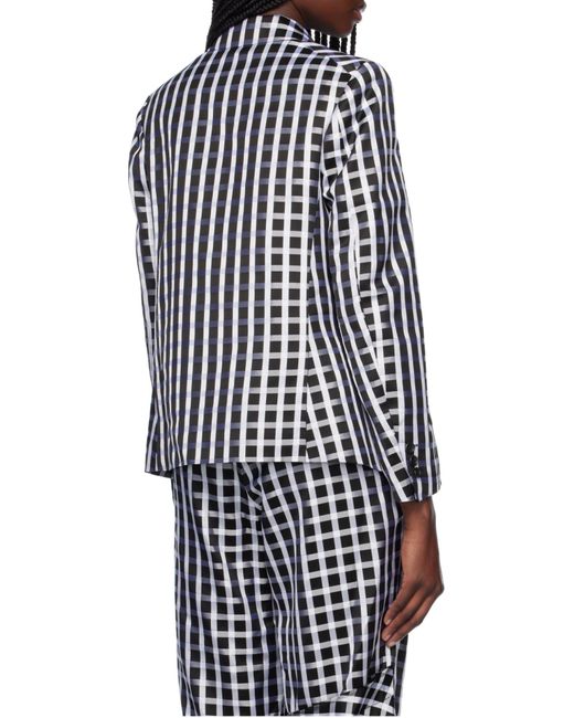Comme des Garçons Blue Lapel Long-Sleeved Suit Jacket